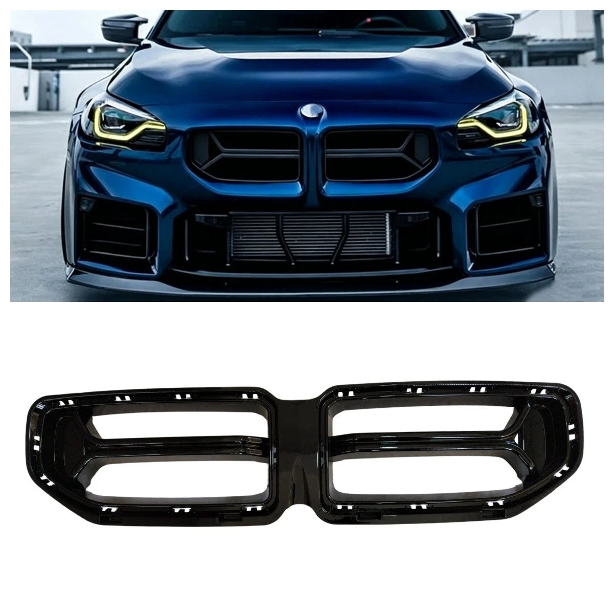 BMW G87 M2 CSL Style Gloss Black Front Upper Nose Kidney Grille