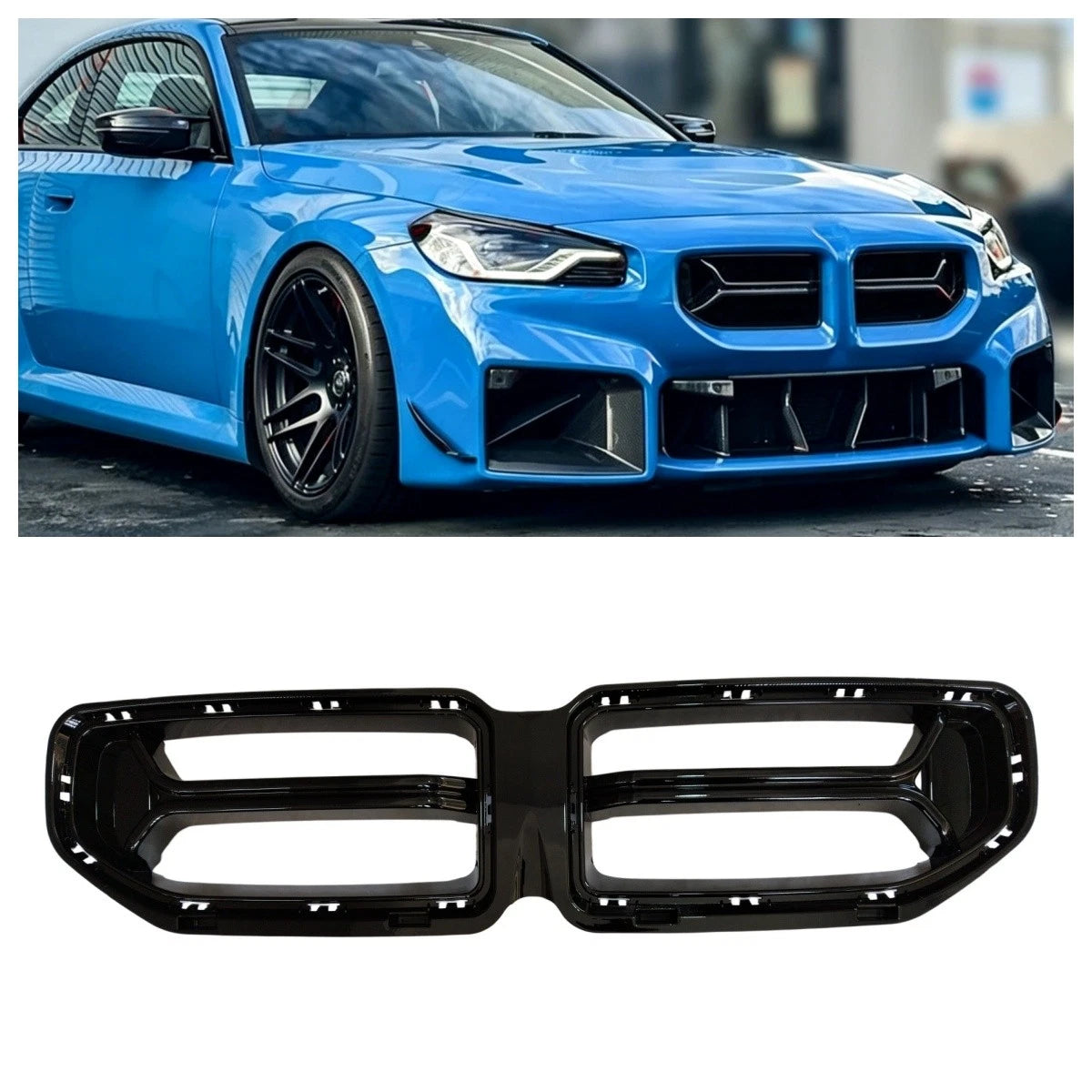BMW G87 M2 CSL Style Gloss Black Front Upper Nose Kidney Grille