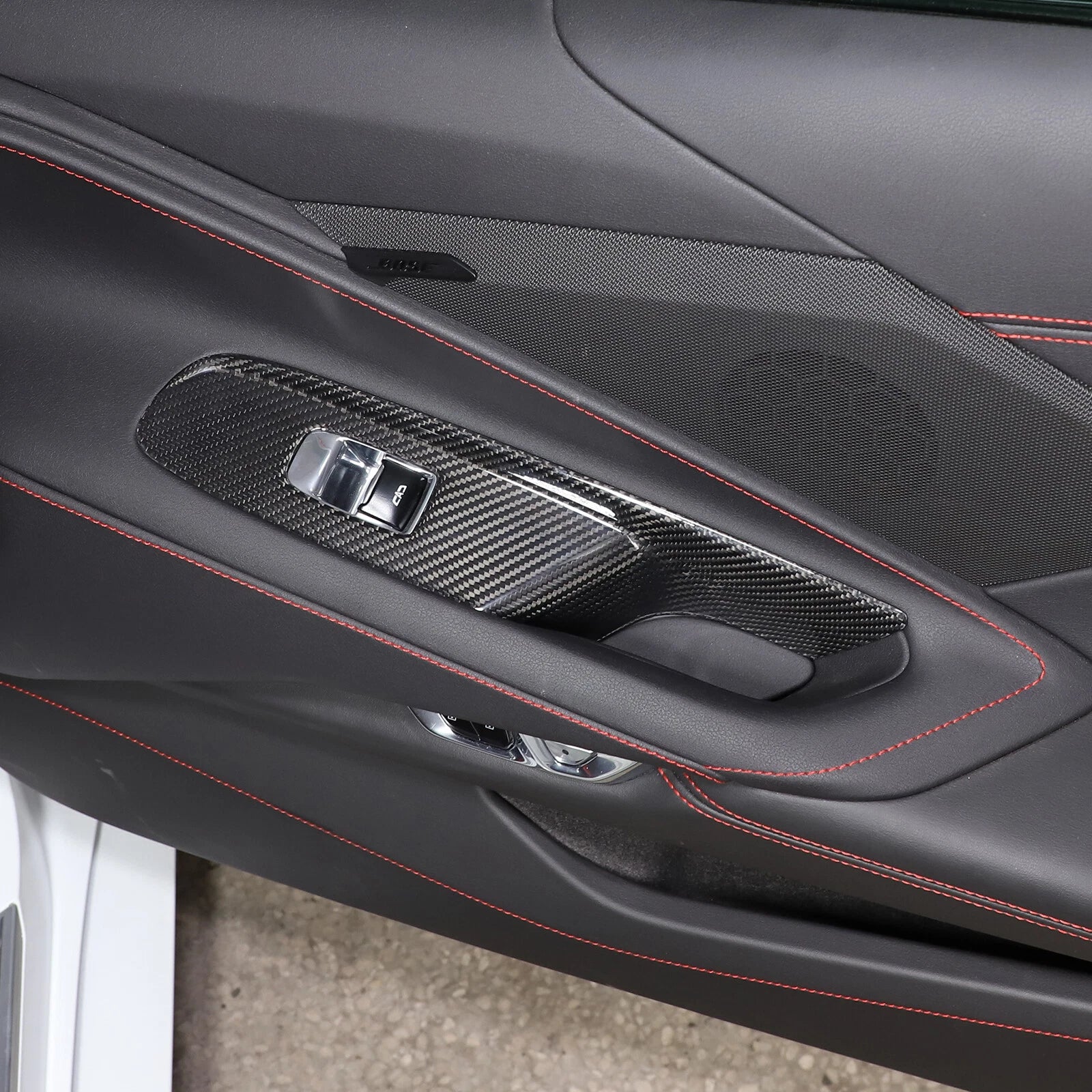 Carbon Fiber Window Lift Switch Panel Cover Trim - Corvette C8