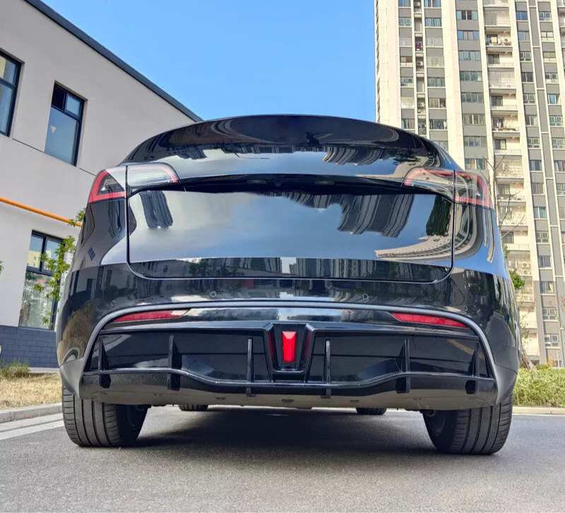 Gloss Black Rear diffuser w/ LED - 20-24 Tesla Model Y