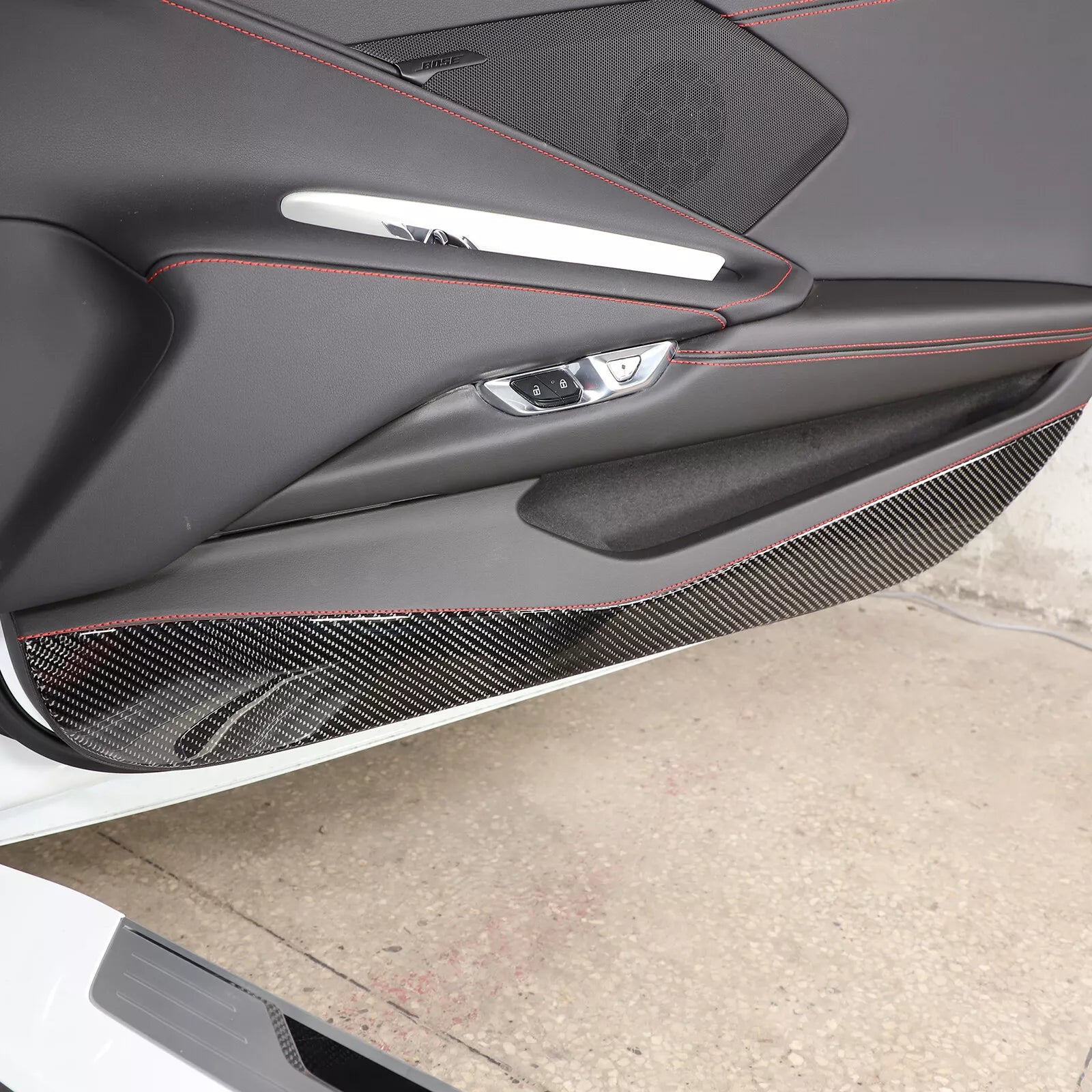 Carbon Fiber Car Door Anti Kick Panel Cover - Corvette C8 2020-2024