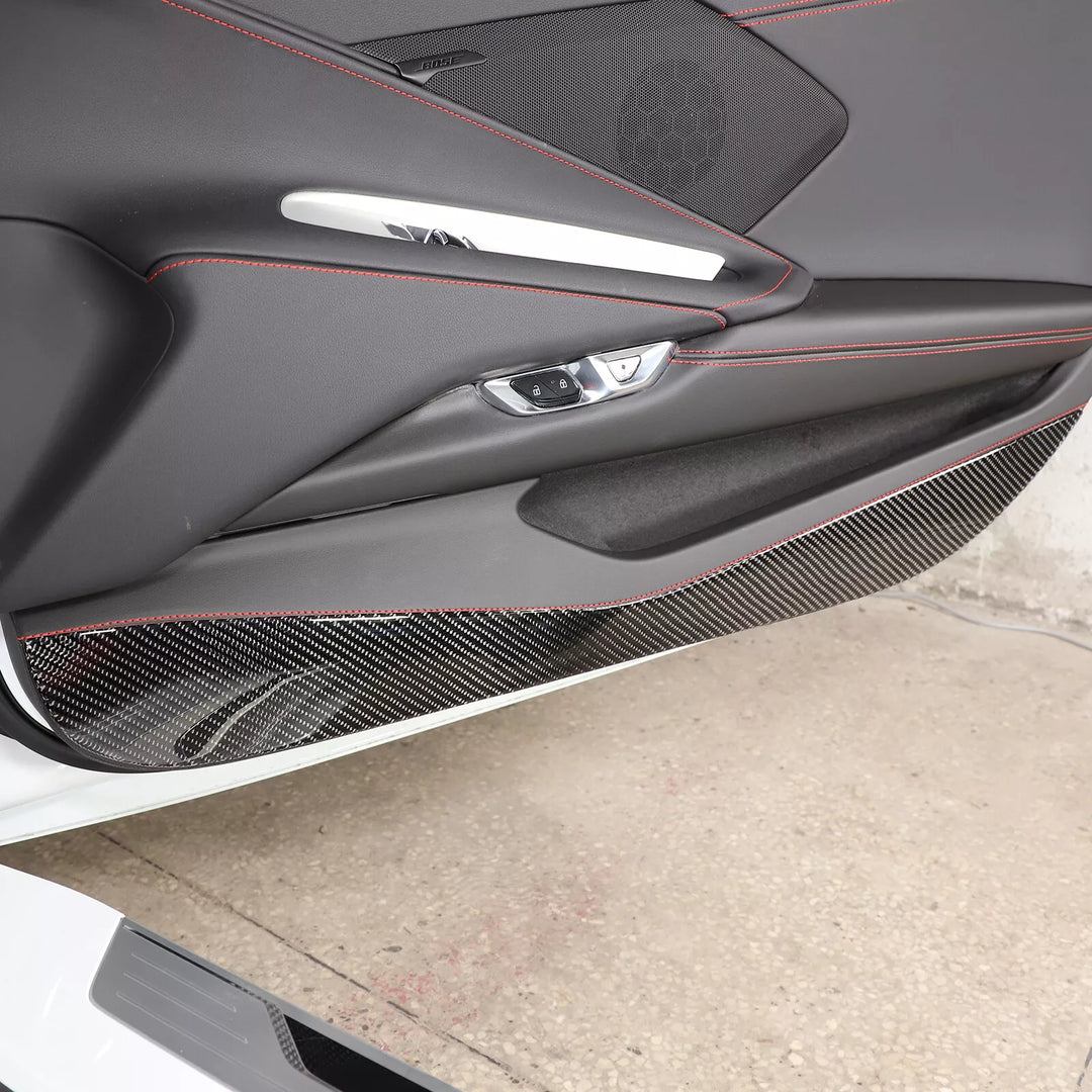 Carbon Fiber Car Door Anti Kick Panel Cover - Corvette C8 2020-2024