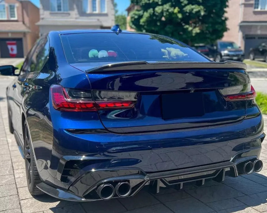 M Sport Gloss Black Rear Diffuser - BMW G20 3 Series prelci M Sport