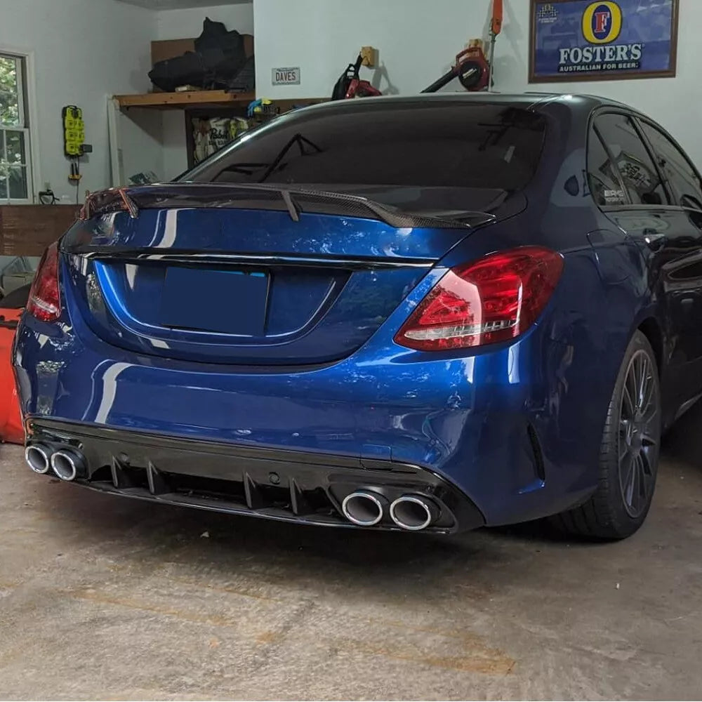 R Style Carbon Fiber Spoiler - Mercedes Benz W205 C Class