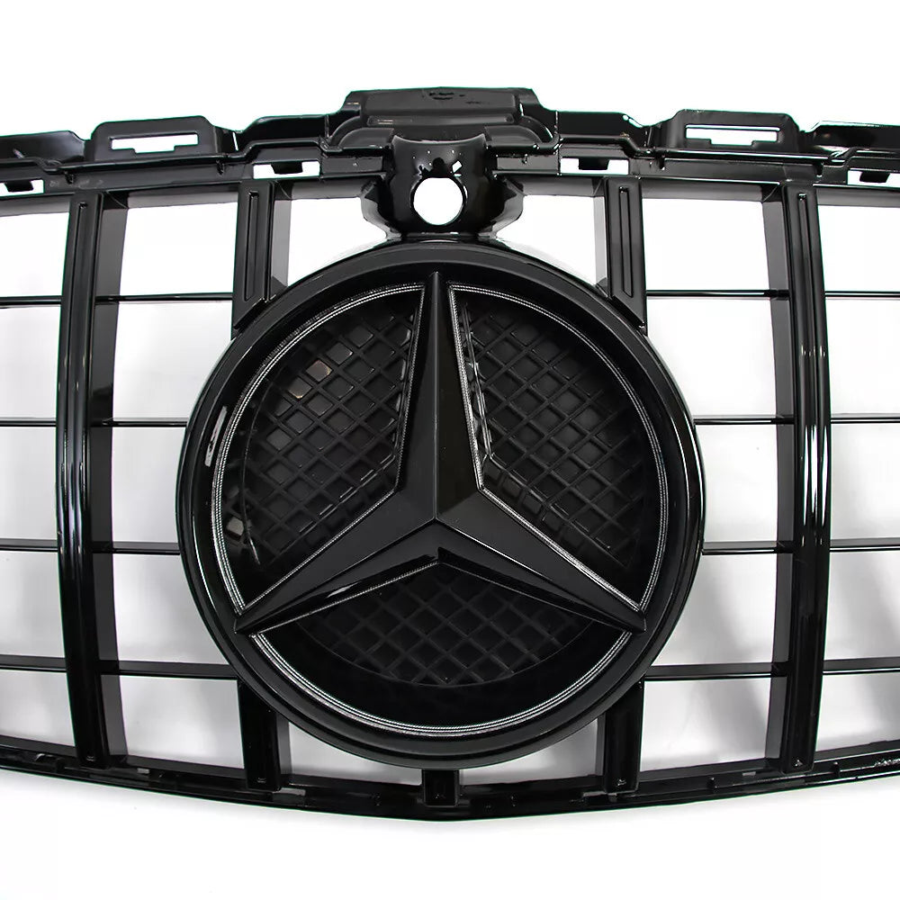 Gloss Black Front Grille w/ LED Logo - Mercedes Benz W205 C43 C250 C300