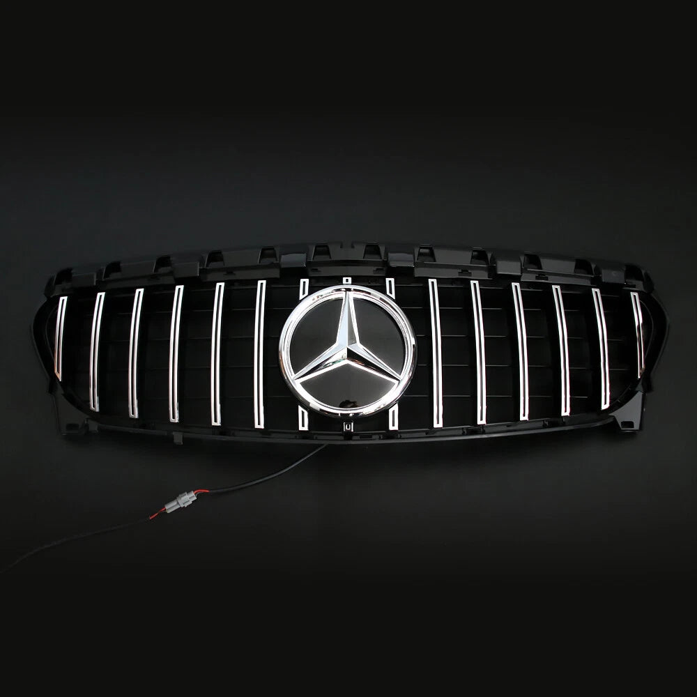Gloss Black w/ Chrome GT Style Front Grile - Mercedes Benz W117 CLA-Class CLA200 CLA250 2013-19