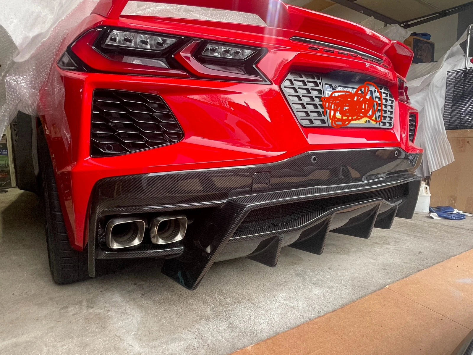 Dry Carbon Fiber Rear Diffuser V3 - Corvette C8