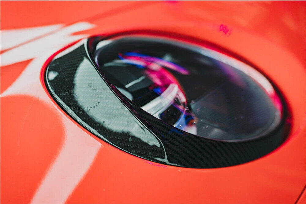Carbon Fiber Headlight Eyebrows Eyelids Covers - Porsche 911 992 2019 - 2022