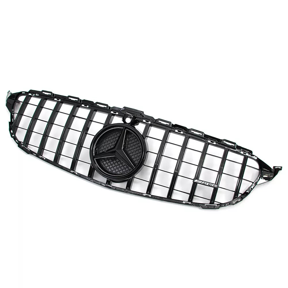 Gloss Black Front Grille w/ LED Logo - Mercedes Benz W205 C43 C250 C300