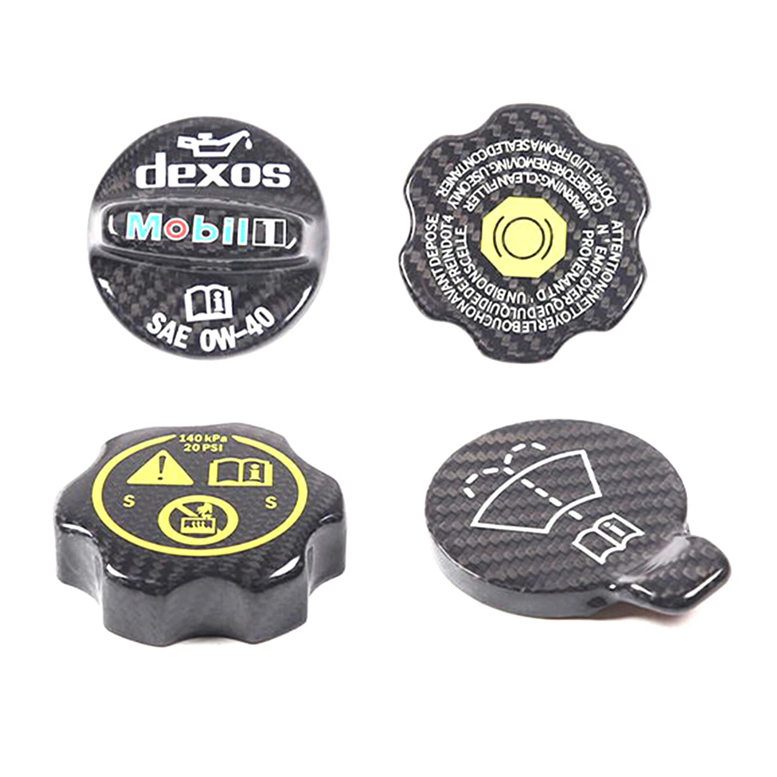 Carbon Fiber Engine Oil Cap Radiator Water Tank Cap Trim For Corvette C7