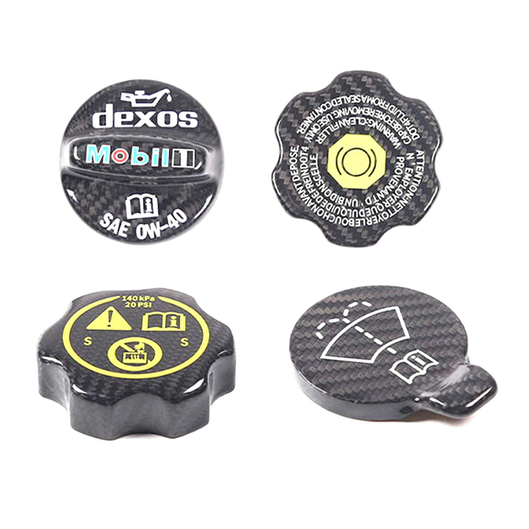 Carbon Fiber Engine Oil Cap Radiator Water Tank Cap Trim For Corvette C7