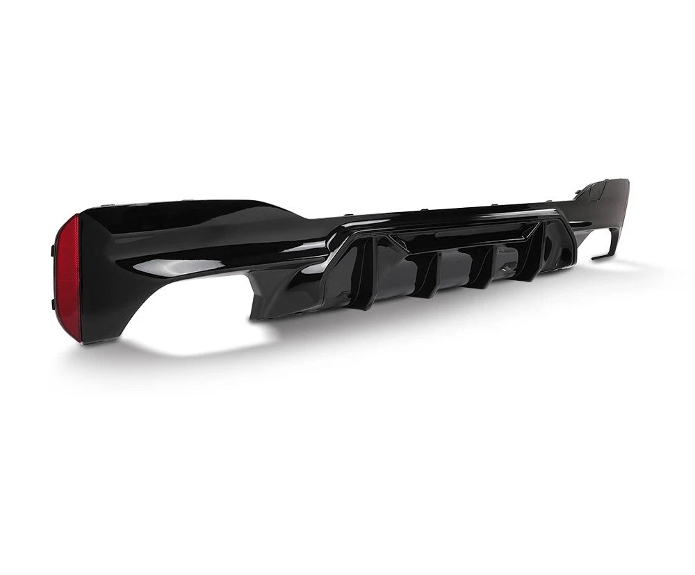 Gloss Black Rear Bumper Diffuser M Competition style -  17-23 BMW G30 5 Series