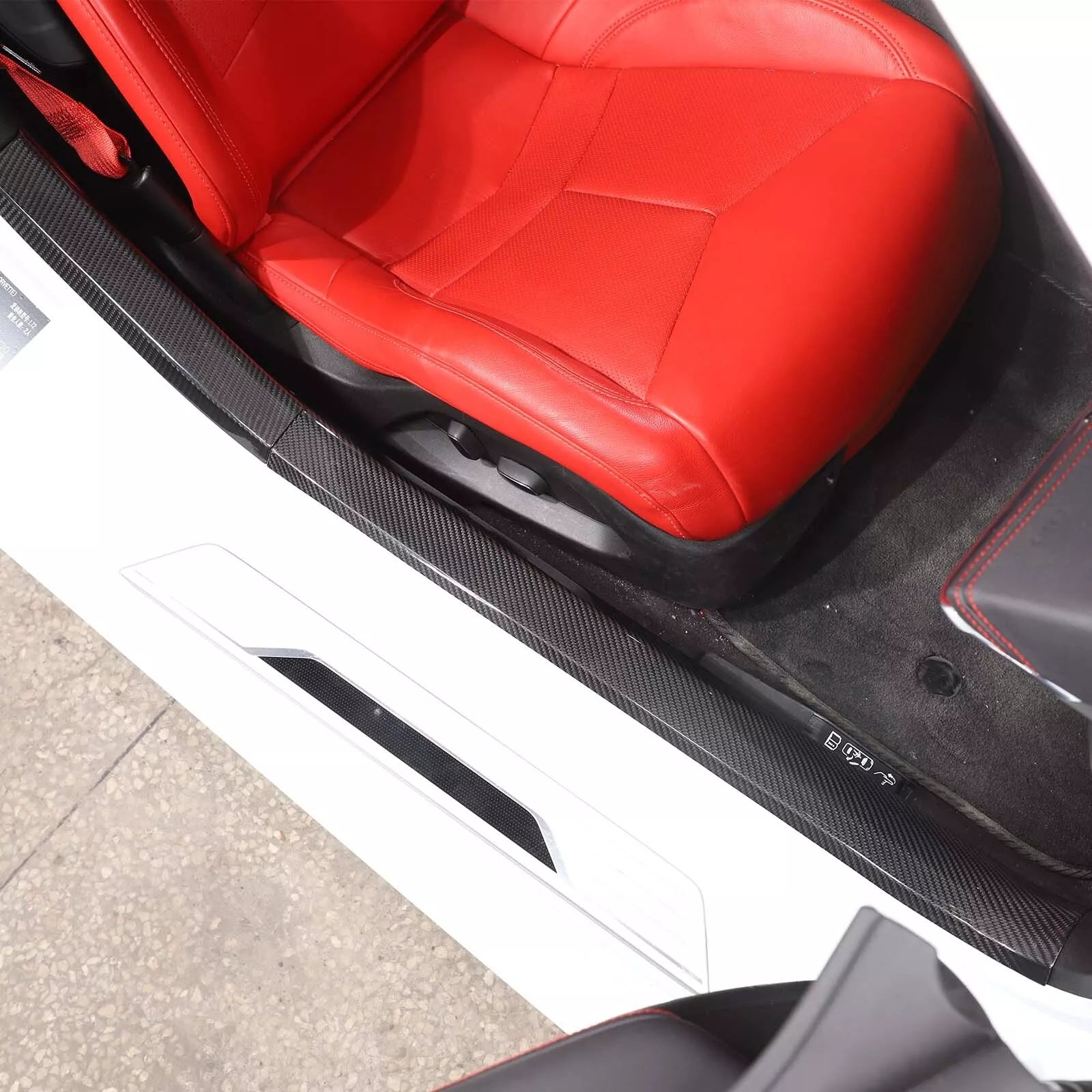 Carbon Fiber Interior Door Sill Trim Cover - Corvette C8 Z51 Z06 2020-25