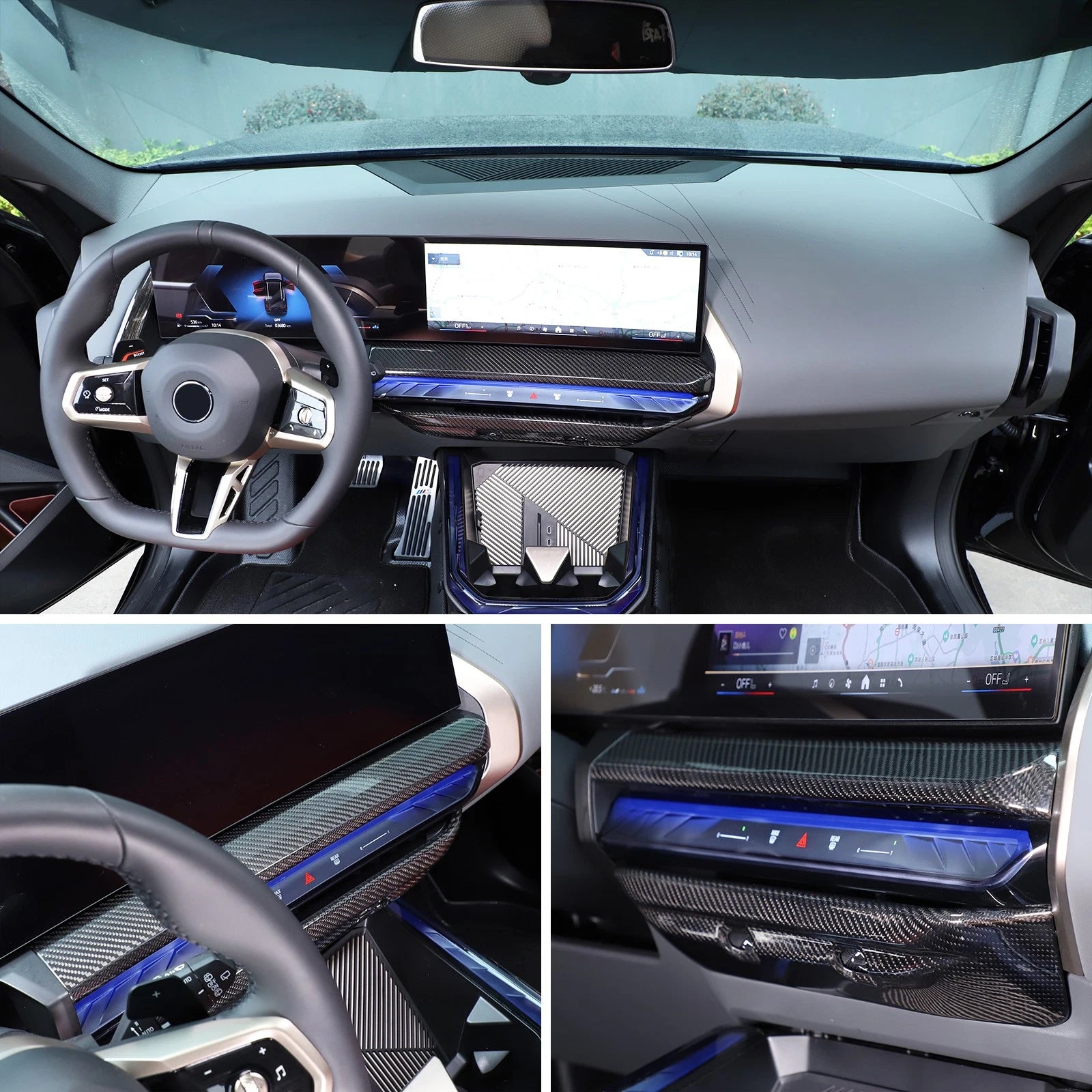Dry Carbon Fiber Center Console Air Vent Trim For BMW X3 G45 2025+