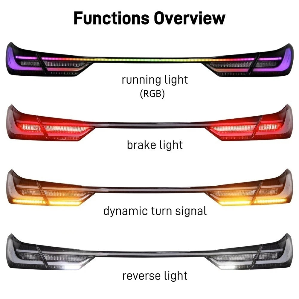 2018-2024 Toyota Camry RGB LED Tail Lights w/ Center Light