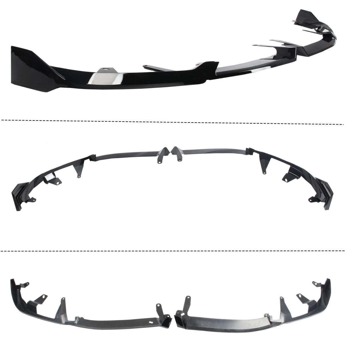Gloss black MP style Front lip - 2024-2025 BMW G60 530i 540i i5 M Sport