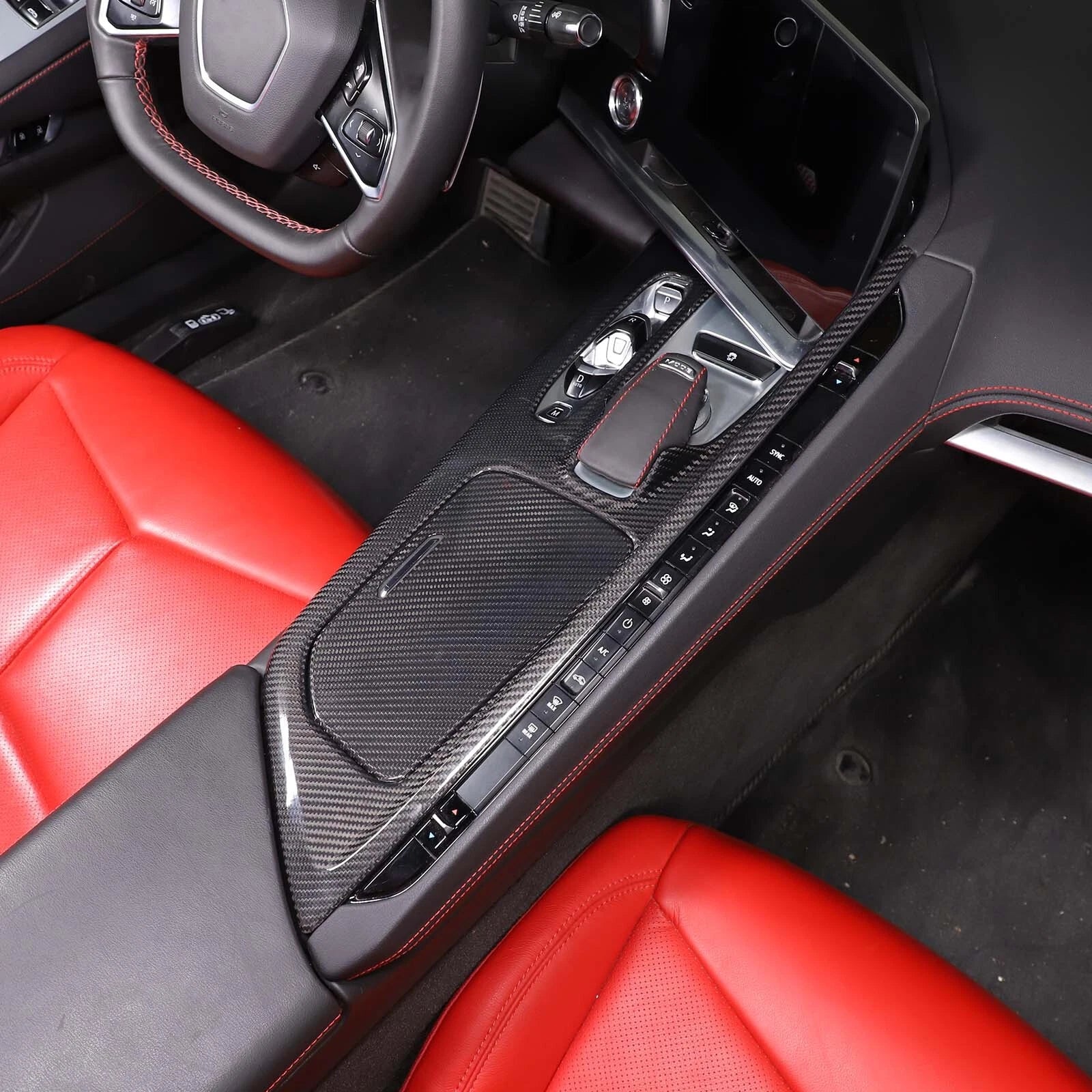 Carbon Fiber Center Console Panel Interior - Corvette C8