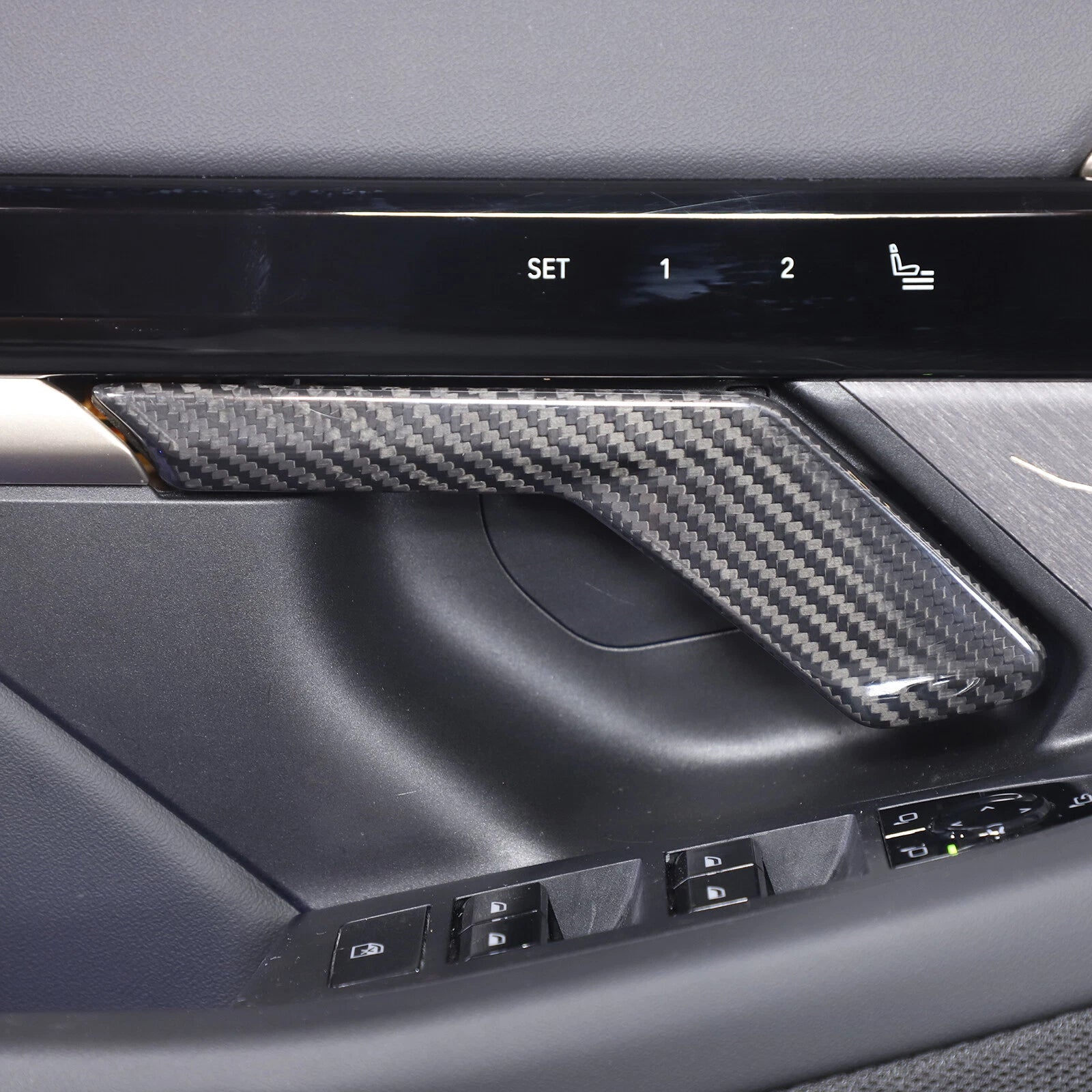 Carbon Fiber Interior Door Handle Trim Cover Fits BMW 5 Series G60 2024+