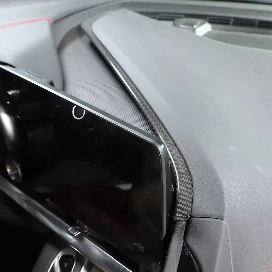 Carbon Fiber Dashboard L-shaped Trim Strip Cover - Corvette C8 20-24