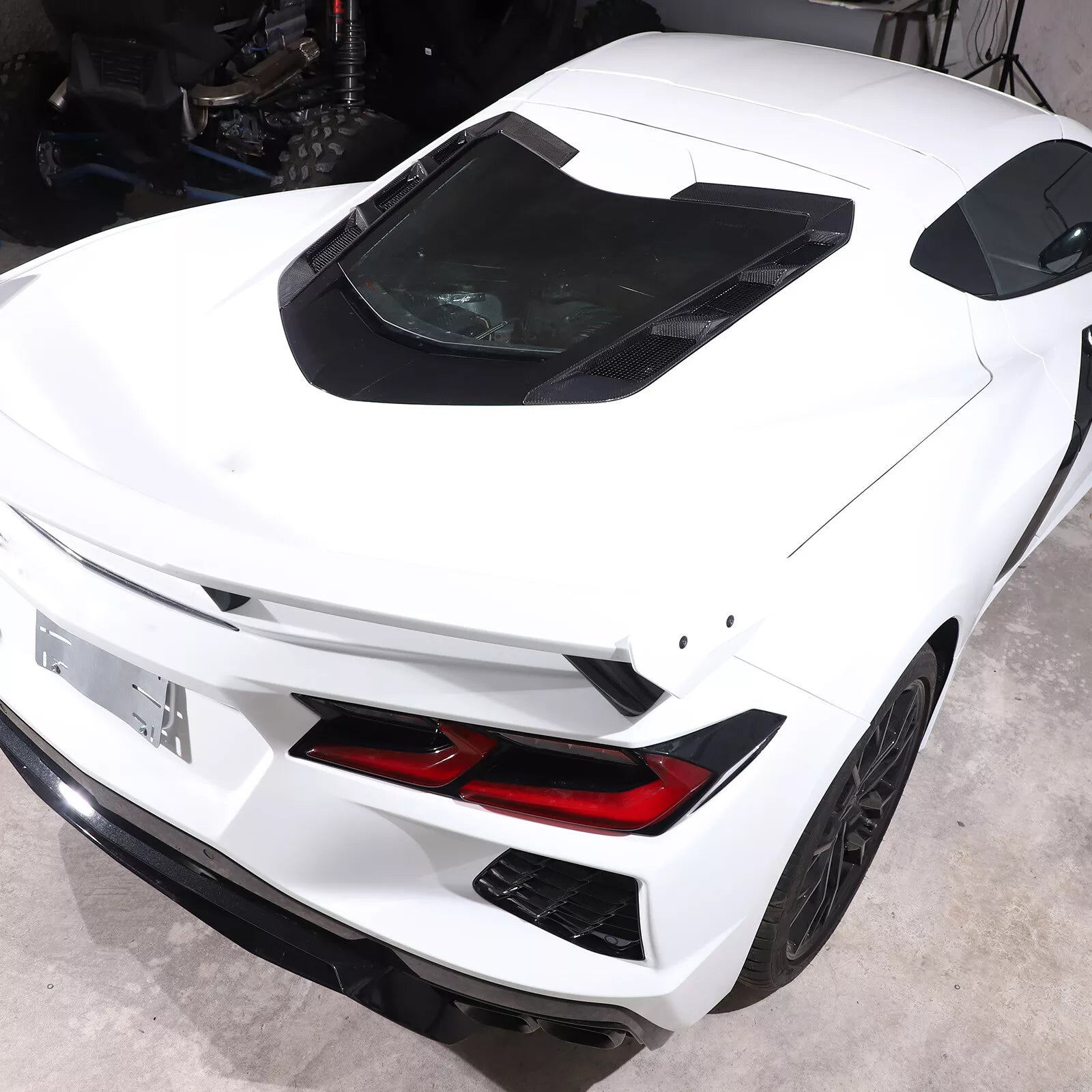 Carbon Fiber Rear Window Trim Cover Set - 2020-25 C8 Corvette Coupe