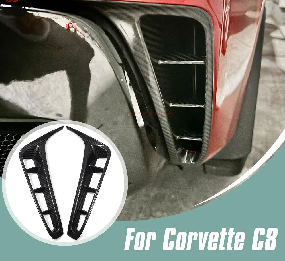 Carbon Fiber Rear Diffuser Side Vents Trim - Corvette C8 Z06 Coupe HTC 2023+