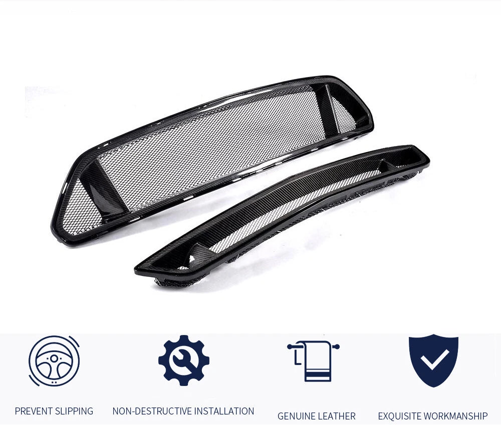 Carbon Fiber Front Grilles Trim - Ford Mustang 2015-17