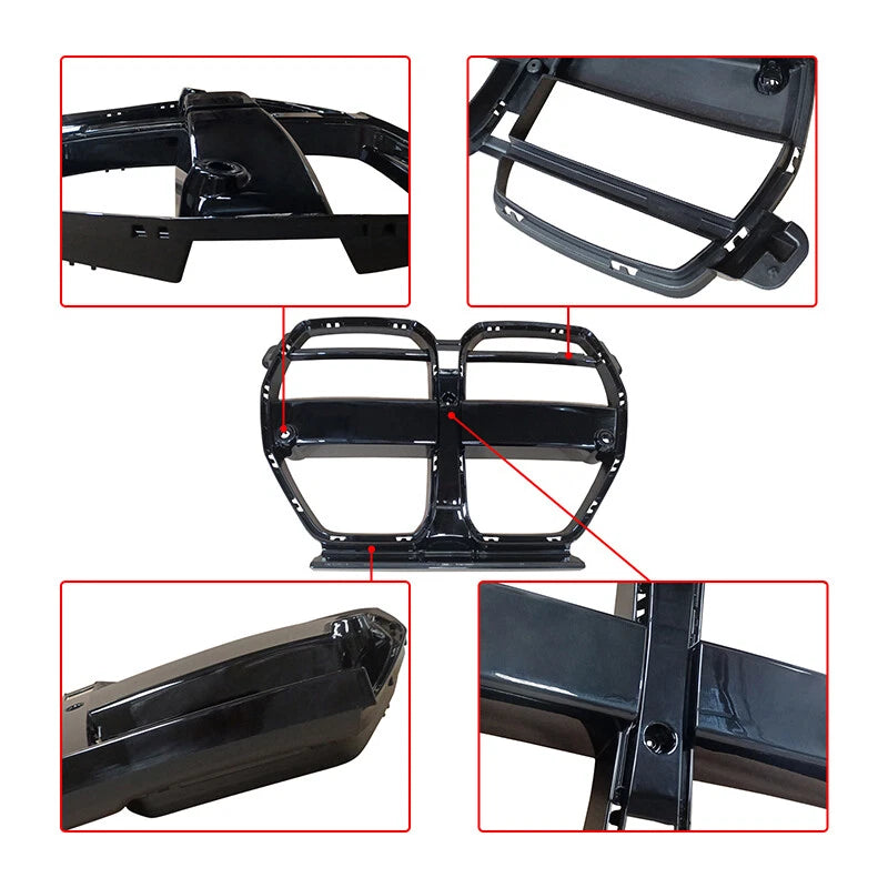 Gloss Black V Style Front Grille Replacement - 2021-26 BMW M3 G80 M4 G82 G83 GLOSS