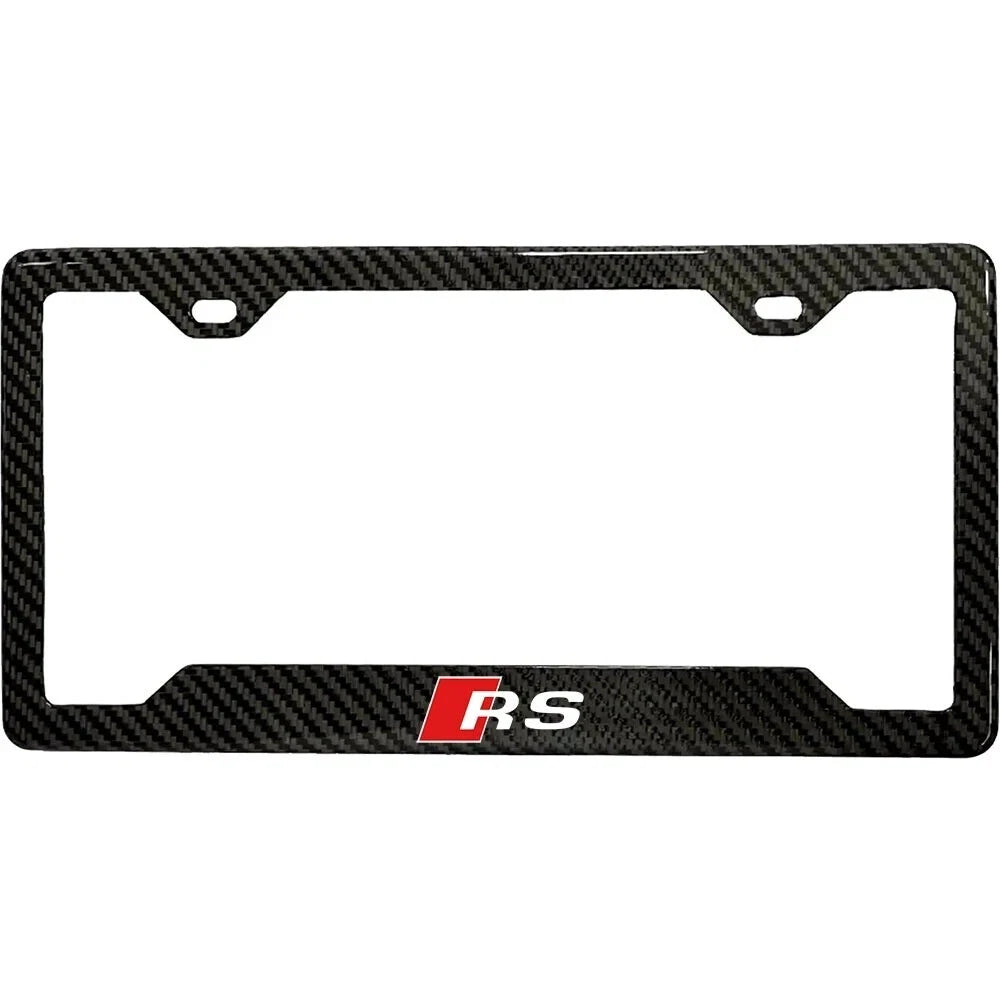 Universal Carbon Fiber "RS" License Plate - Audi
