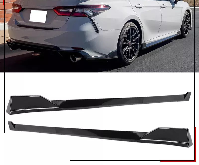 Gloss Black TRD Side Skirts Rocker Panel - 18-24 Toyota Camry