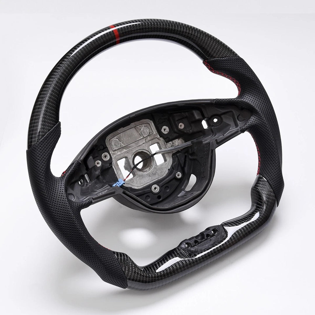 Carbon Fiber Steering wheel W/ Red Stripe heated Mercedes-Benz W205 C63 AMG CLA GLE GLS OEM