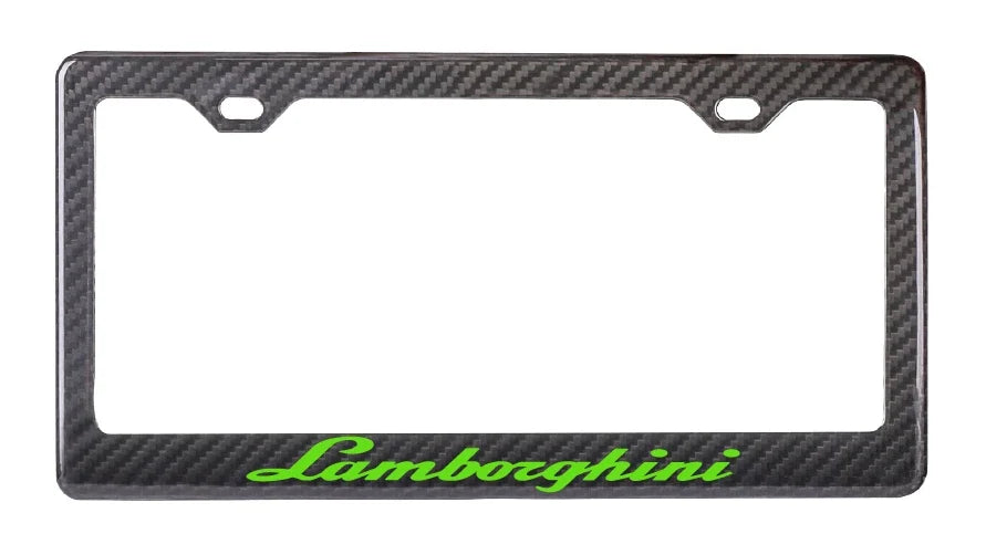 Lamborghini - Green Carbon Fiber License Plate Frame