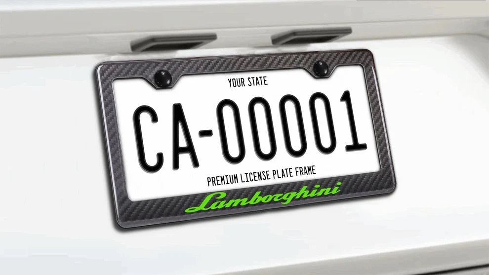 Lamborghini - Green Carbon Fiber License Plate Frame