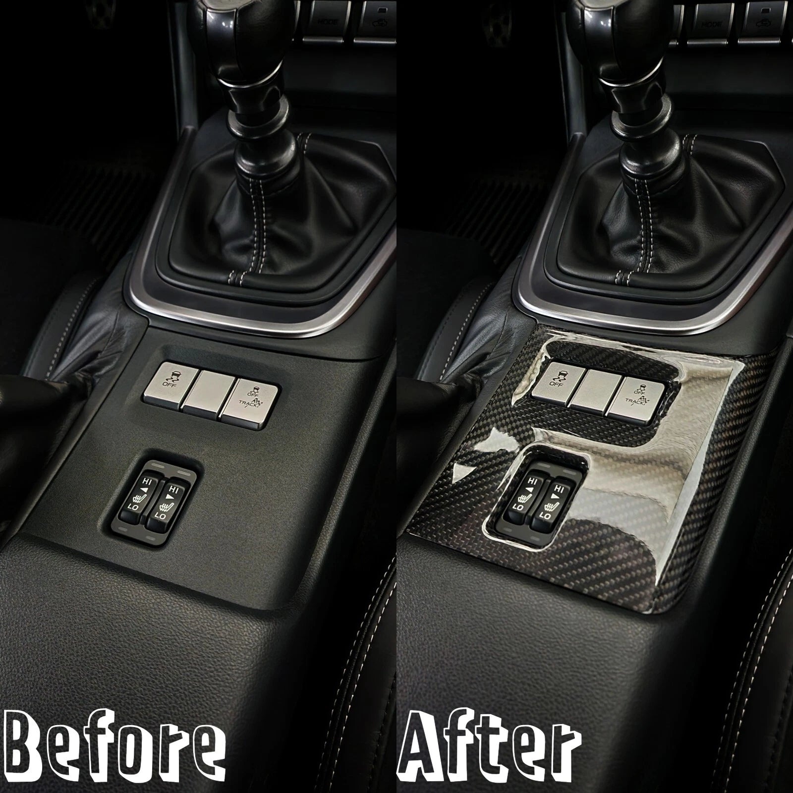 Carbon Fiber Interior Center Console Button Trim Cover - Toyota GR86 (ZN8) / Subaru BRZ (ZD8)