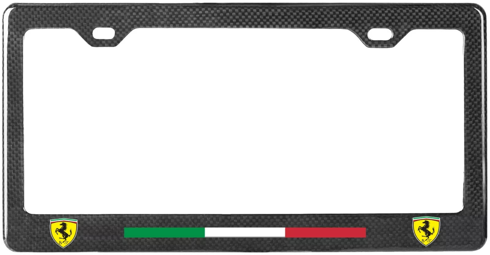 Carbon Fiber License Plate Frame w/stripe  - Ferrari