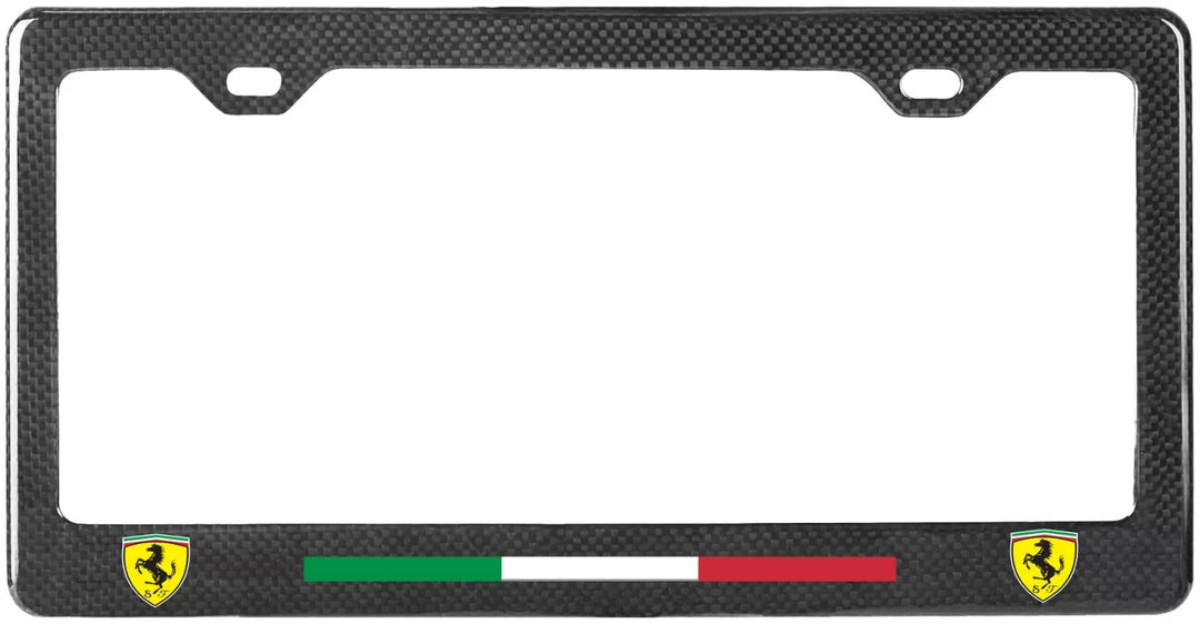 Carbon Fiber License Plate Frame w/stripe  - Ferrari