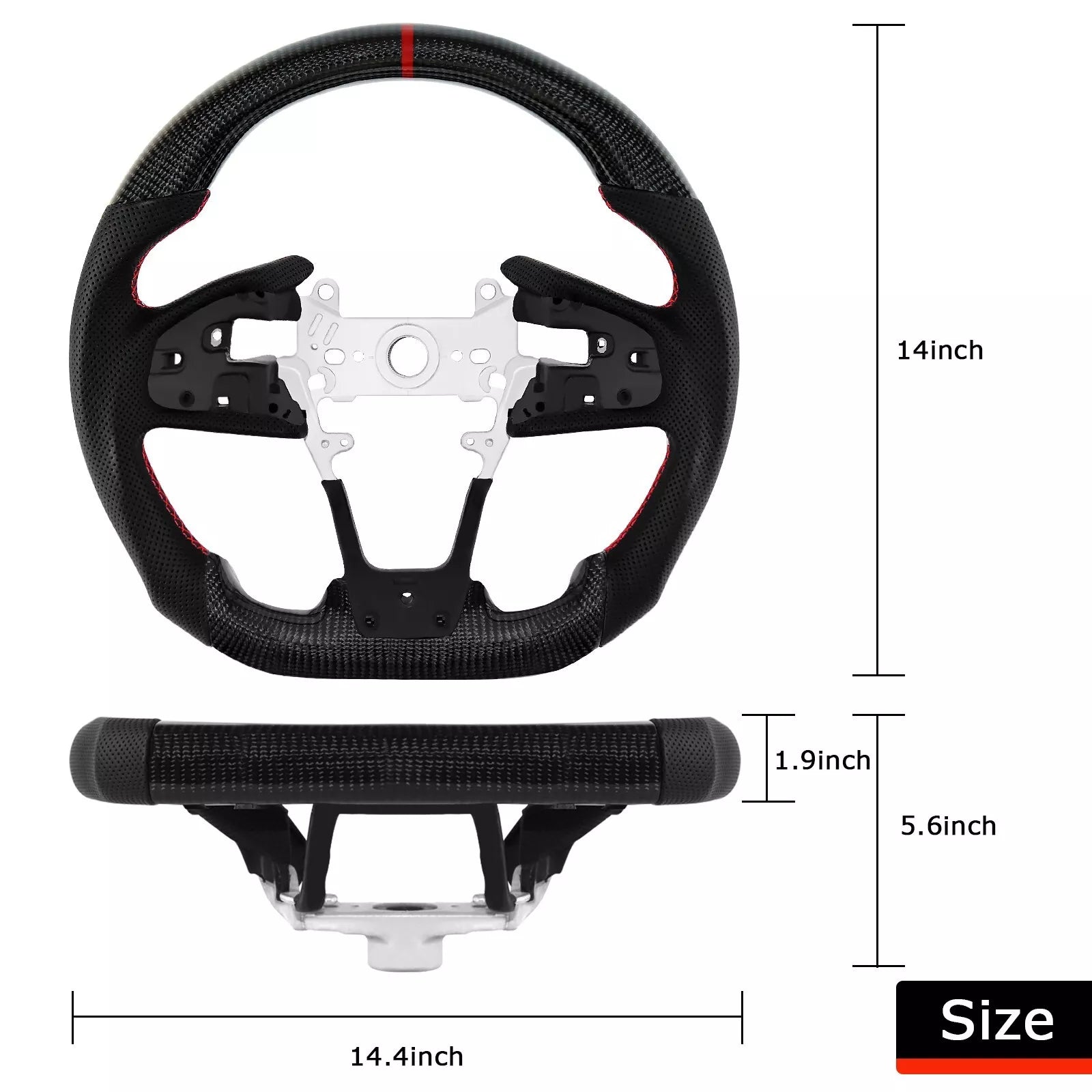 Carbon Fiber Steering Wheel - Honda Civic Gen 10th FK1 Type R 16-20