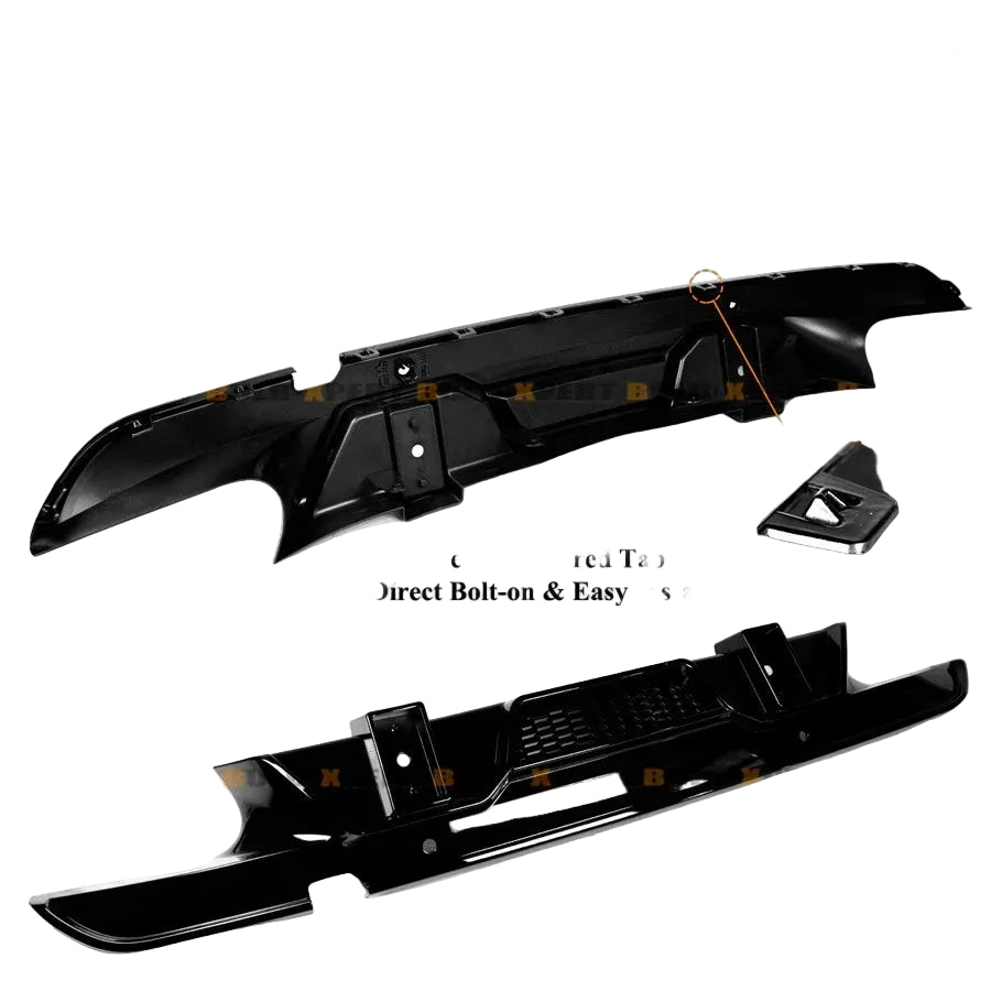 Gloss Black Dual LED Rear Bumper LD Style Diffuser - 20-26 BMW F95 X5M F96 X6M