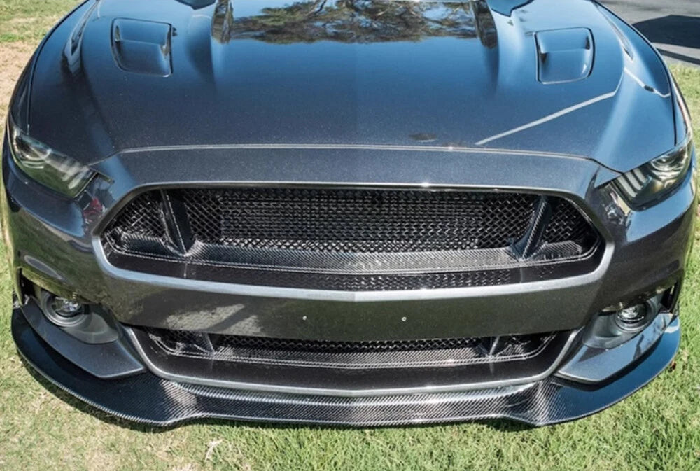 Carbon Fiber Front Grilles Trim - Ford Mustang 2015-17