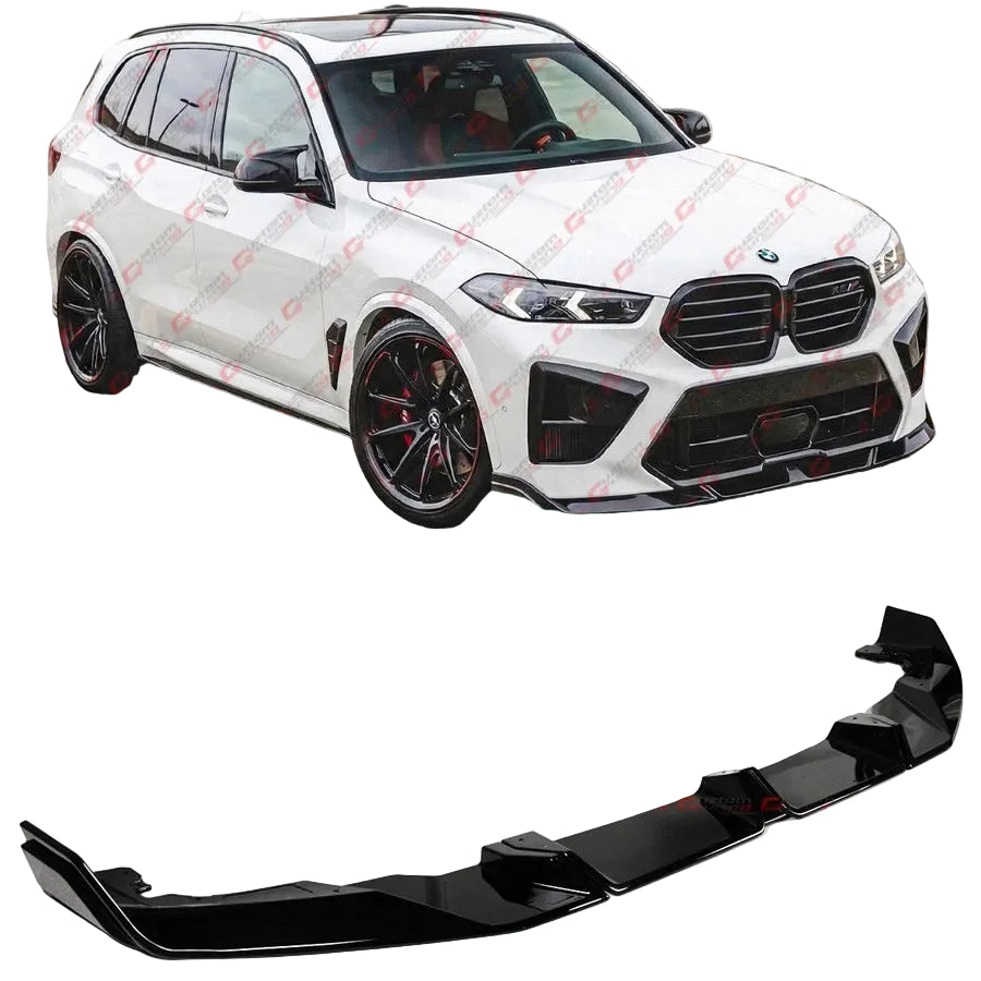 Gloss Black LD Style Front Splitter lip- 24-26 BMW F95 X5M F96 X6M LCI