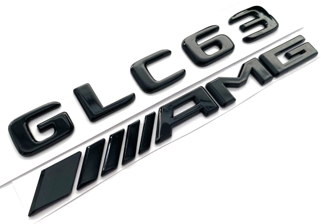 Gloss Black GLC 63 + AMG Badge Emblem Replacement - Mercedes