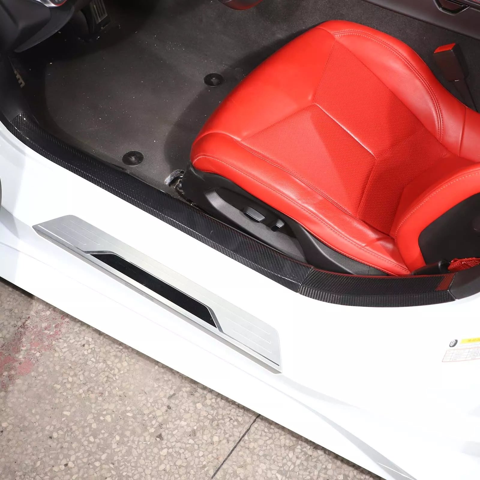 Carbon Fiber Interior Door Sill Trim Cover - Corvette C8 Z51 Z06 2020-25