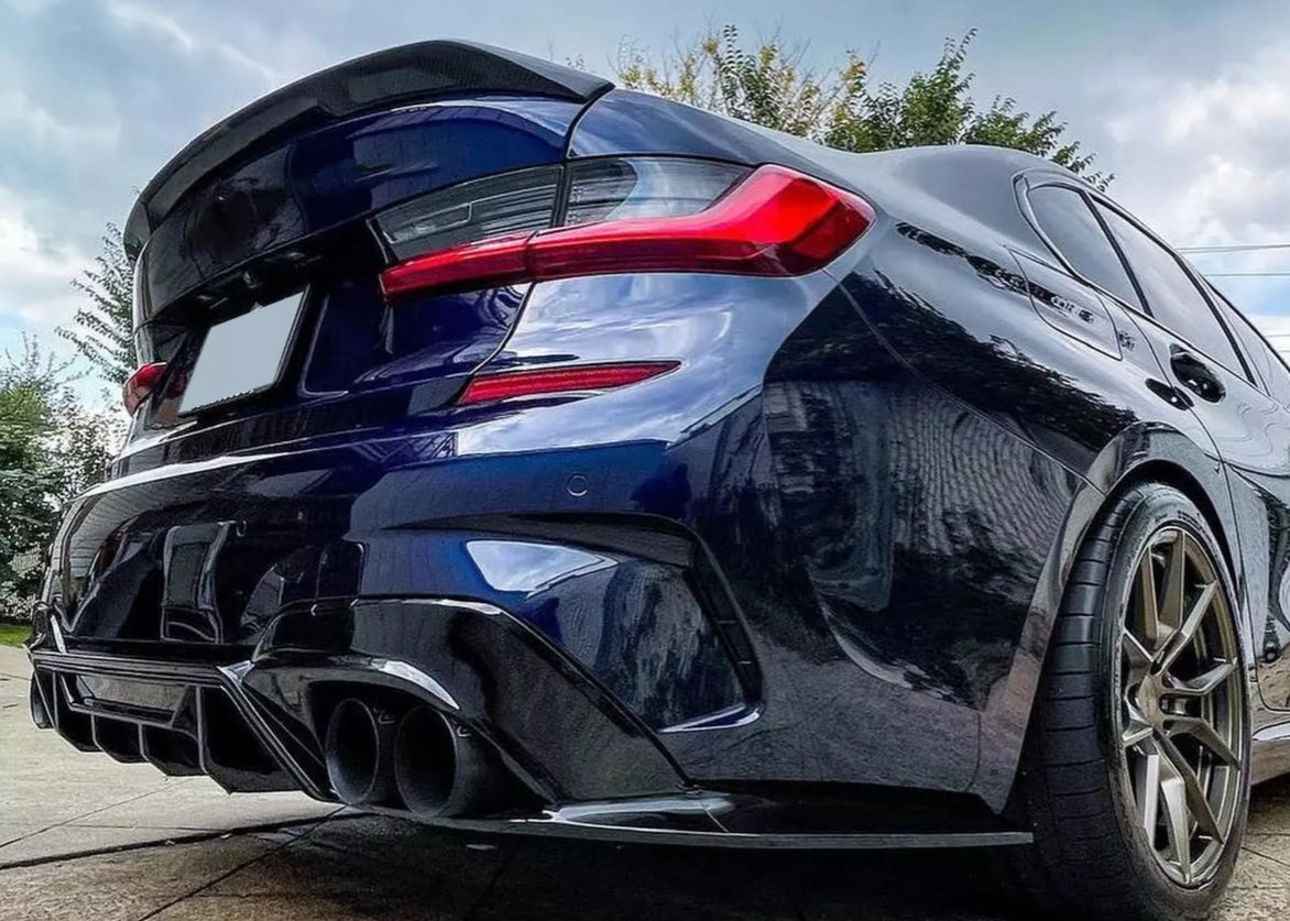 M Sport Gloss Black Rear Diffuser - BMW G20 3 Series prelci M Sport