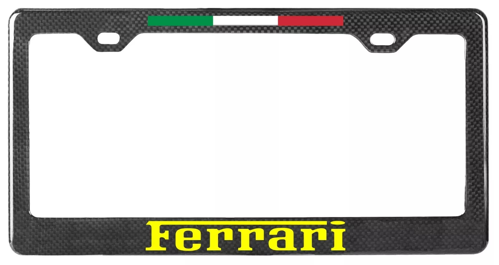 Carbon Fiber License Plate Frame w/ Italy Stripe - Ferrari