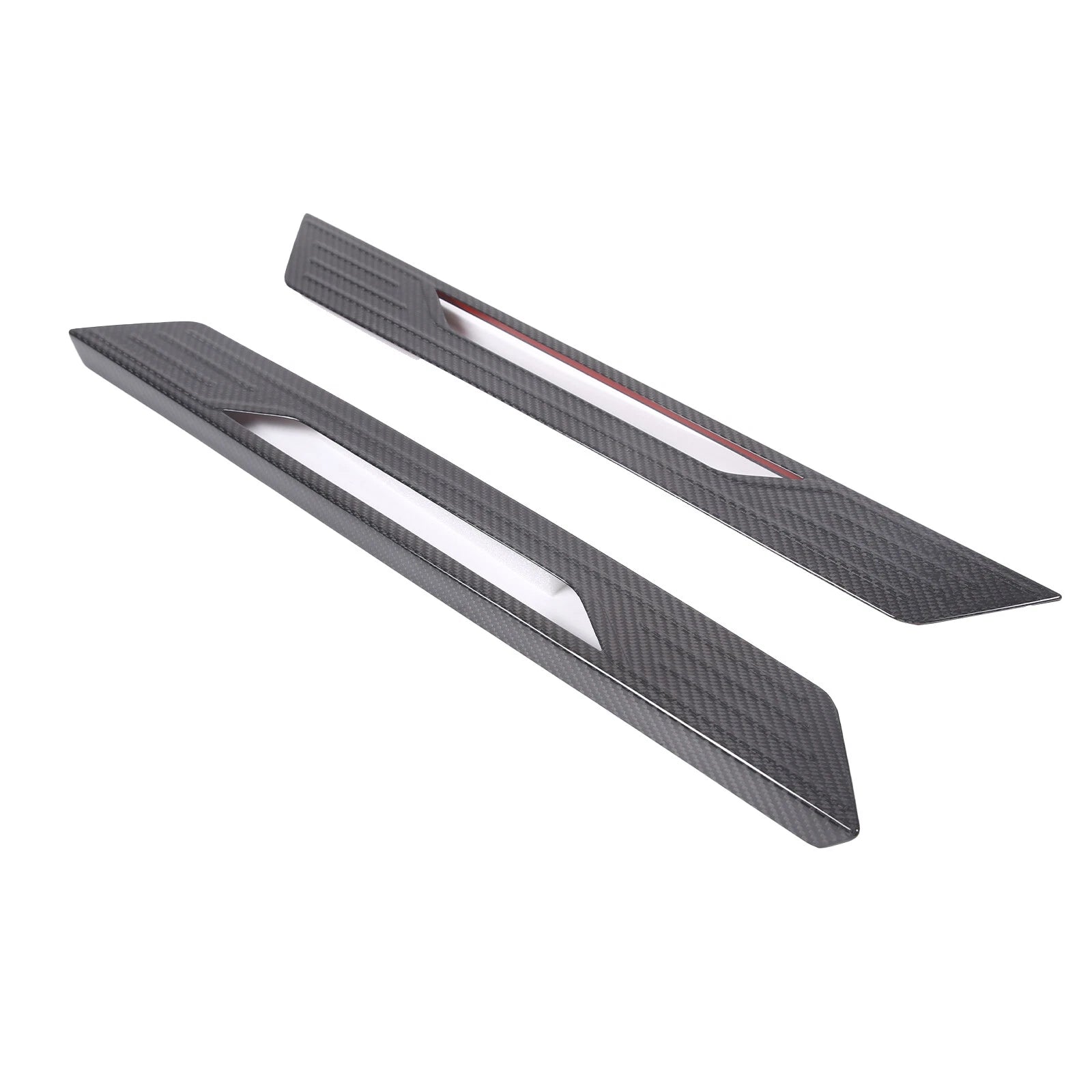 Carbon Fiber Door Sill Emblem Plate Trim Cover - Corvette C8
