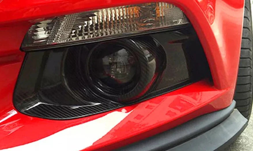 Pair Carbon Fiber Style Front Fog Light Covers – For Ford Mustang 2015-2017, ABS Plastic
