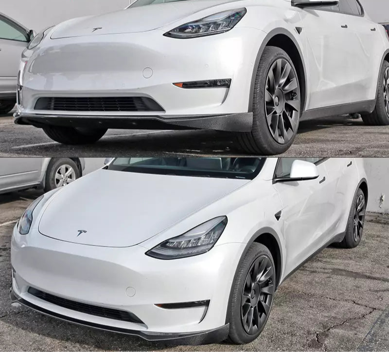 Carbon Fiber Front Lip V2 - 20-24 Tesla Model Y