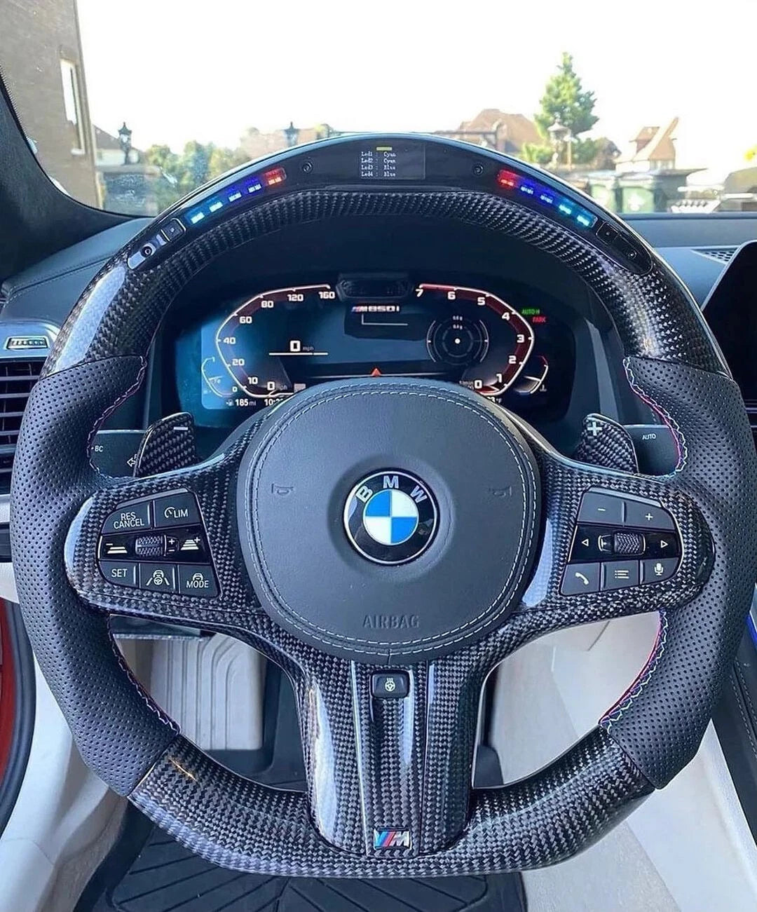 Carbon Fiber Steering wheel w/ LED display - BMW G20 M3 M4 3-Series and other G chassis models W/Heated