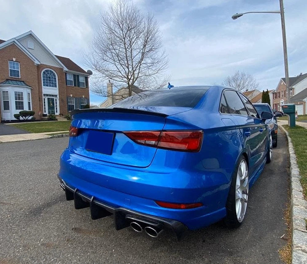 KB Style Carbon Fiber Rear Diffuser - Audi A3 & S3 8V
