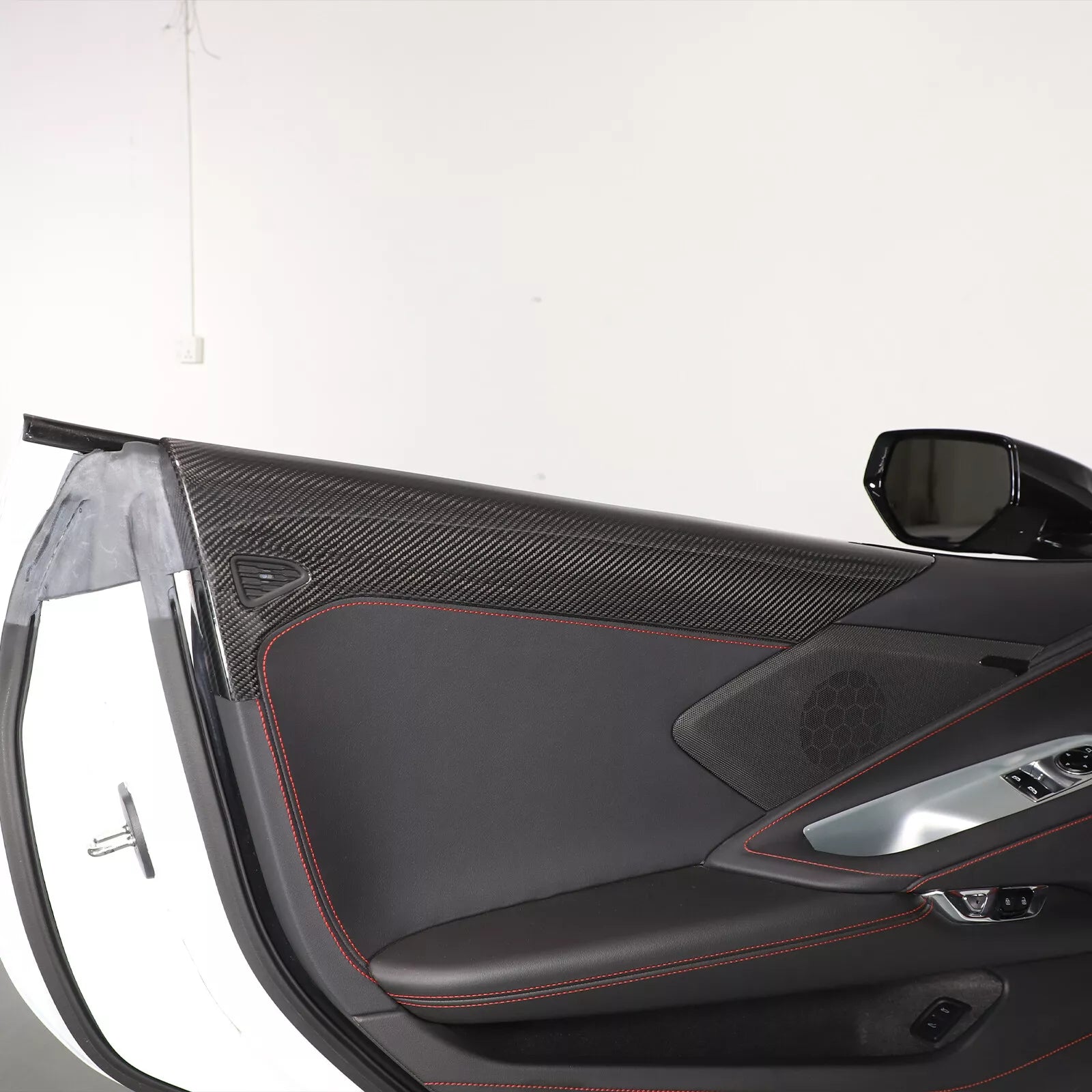 Carbon fiber Interior Door Upper Panel trim Cover - Corvette C8 20-25