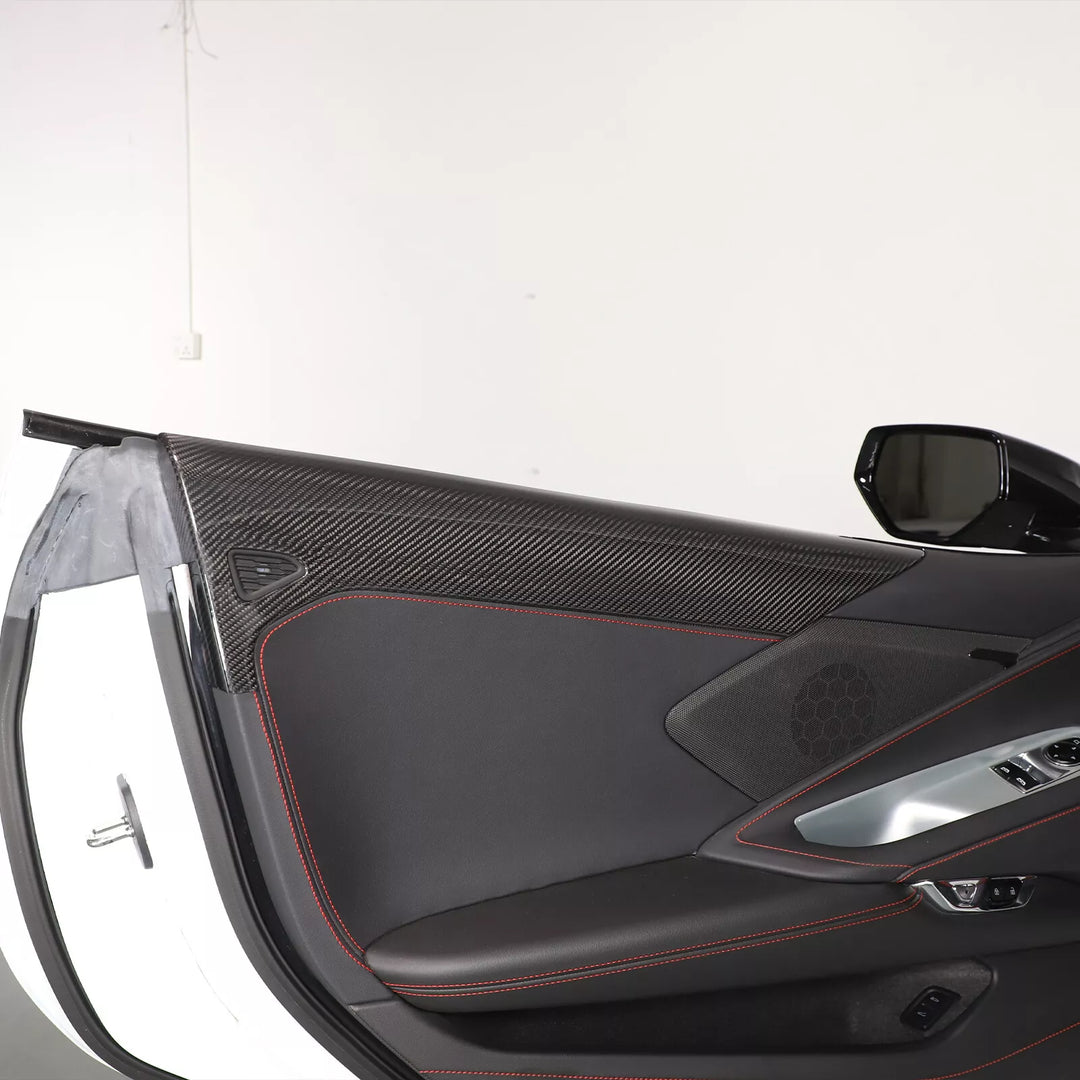 Carbon fiber Interior Door Upper Panel trim Cover - Corvette C8 20-25